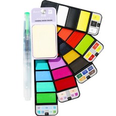 折扇固體水彩畫筆組合 紫色, 25 種顏色