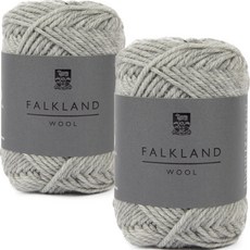 DARUMA 橫田株式會社 品牌紗 福克蘭羊毛毛線 2mm 2入, 85m, 04 淺灰色