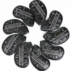 Persian cat 水晶高爾夫鐵桿頭套 9p, 黑色的