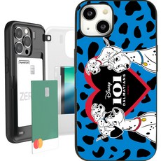 101마리달마시안 디즈니 스팟 러브 마그네틱 미러 카드 포켓 휴대폰 케이스