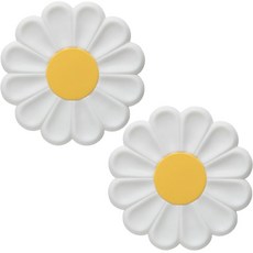 Seven Kitchen 矽膠花朵鍋墊組, 2個, 白色