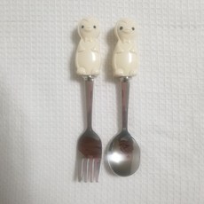 SMF 企鵝餐具 茶匙 + 點心叉組 象牙白, 1套, 茶匙 + 點心叉