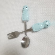 SMF 企鵝餐具 茶匙 + 點心叉組 天空藍, 1套, 茶匙 + 點心叉