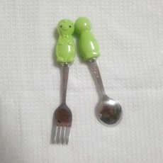 SMF 企鵝餐具茶匙 + 茶叉組 綠色, 1套, 茶匙 + 茶叉