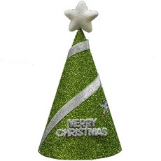 WOW PARTY KOREA 奢華樹銀線星星圓錐形派對帽, 1個, 綠色