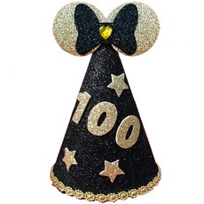 WOW PARTY KOREA 可愛老鼠 100 立方派對帽, 黑色的, 1個