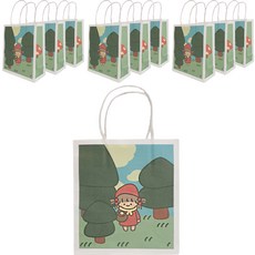 izaccube 可愛女孩紙質購物袋 10入, 小紅帽