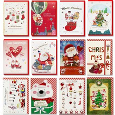 Youngone E10-7 & E10-3 聖誕卡12款套組, 1套, 混合色