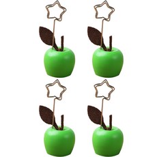 Life Sweet 立式便條夾 名片座 桌面裝飾品 蘋果 4入, 綠色