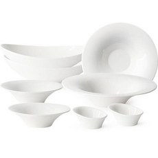 PRELUDE Neobone 意大利面和沙拉 2 份 8 便士, 白色的, 意大利麵碗 2p + 寬碗 2p + Regency 2p + 深醬碗 2p