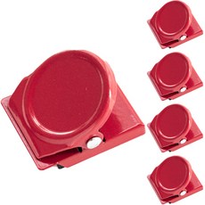 라이프스윗 자석 다용도 클립 냉장고 보드 메모 집게 5p, 레드, 5개