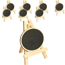 Life Sweet 多用途木質迷你黑板立架留言板桌面公告板 橢圓 8入, 木質(橢圓)