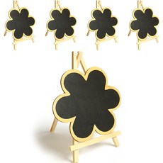 라이프스윗 다용도 우드 미니 칠판 스탠드 우드 메모판 플라워 5p, 나무(플라워)