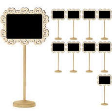 라이프스윗 펀칭 원목 미니 칠판 스탠드 메모판 사각 10p, 나무(사각)