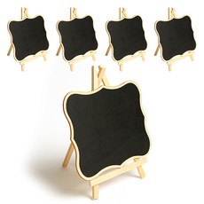 라이프스윗 다용도 우드 미니 칠판 스탠드 우드 메모판 라운드 5p, 나무(라운드)