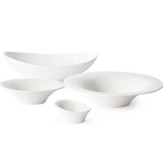 PRELUDE Neobone 意麵和沙拉套餐 1 份 4 便士, 白色的, 意大利麵碗+寬碗+攝政+深醬碗