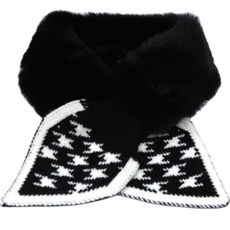 Colly's Golf 黑色白色毛皮圍脖保暖冬季野外用品, 黑色的