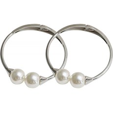 지앤와이 진주 링 커튼 타이백 L, A 실버, 2개
