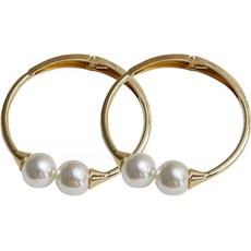 지앤와이 진주 링 커튼 타이백 L, A 골드, 2개