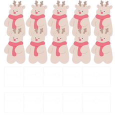 도나앤데코 크리스마스 산타를 따라서 모양카드 10p + 봉투 10p + 투명 스티커 10p 세트, 루돌프, 1세트