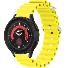 하마테 오션웨이브 실리콘 스마트워치 스트랩 22mm, 레몬