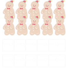 Donna&deco 跟著聖誕老人 聖誕造型卡片 10張 + 信封 10個 + 2cm 透明貼紙 10張 套組, 1套, 餅乾