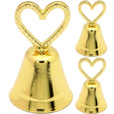 라이프스윗 크리스마스 징글벨 스탠드 메모 클립 데스크 장식품 하트 3p, 골드
