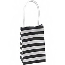 市場敏感性條紋紙袋, 20個, 黑色的