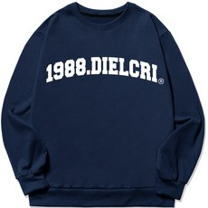 DIELCRI 男款大尺碼拱形風格印花大學T恤