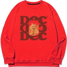 디엘크리 남성용 S~3XL 빅사이즈쿠키 고양이 프린트 맨투맨 티셔츠