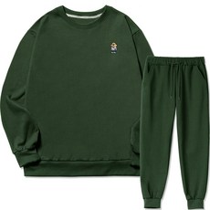 코지레이먼트 남성용 스웨터 코지 스몰로고 기모 맨투맨 조거트레이닝 세트