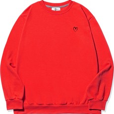 DIELCRI 男款大尺碼心形小logo大學T