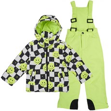 Afreeleader 兒童微笑素色吊帶滑雪服上下套裝