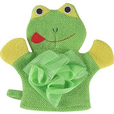 조이멀티 버블 애니멀 캐릭터 유아 목욕장갑 개구리, 그린, 1개