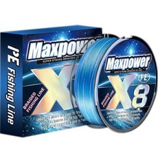 MAX POWER PE 8股編織釣魚線, 藍色