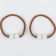 Dasababa 磁吸窗簾配件綁帶 40cm, 2個, 咖啡色