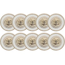 高級水鑽珍珠寶石鈕扣 18mm, 10個, 金白色