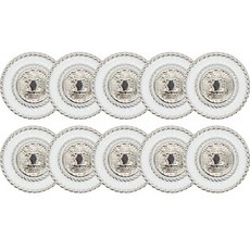 高級方晶鋯石珍珠寶石智慧鈕扣 21mm, 10個, 鎳白色