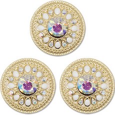 高級方晶鋯石珍珠寶石鈕扣 DART 23mm, 3個, 金色