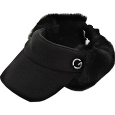 COLLYS GOLF 冬季保暖耳罩遮陽帽, 1個, 黑色