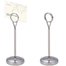 Lifesweet 立式金屬O型環便條夾, 2個, 銀色