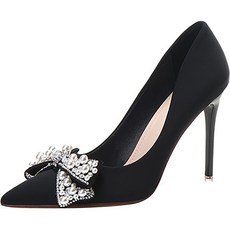 페이퍼먼츠 진주 빅 리본 섹시 하이힐 8cm 00878