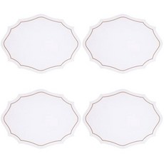 Arte Pelle Curil 餐墊 4入, 48.5 x 35.5 cm, 白色玫瑰金縫線