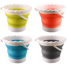 2BIKE YOGODOT 藝術矽膠可折疊圓形水瓶 4 件套, 藍色、橙色、灰色、黃色