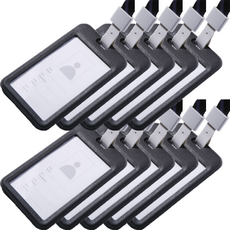 Avern 員工證卡套 門禁卡頸掛繩, 10個, 黑色