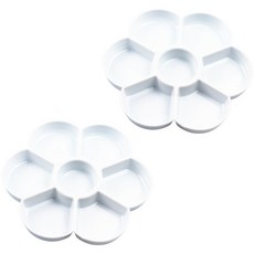 SUCO 花朵美術用調色盤 白色 17cm SC-13, 7格, 2個