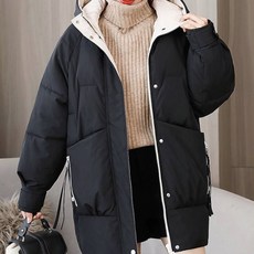 메이첼 여성용 미니랑 루즈 후드 캐주얼 미디 패딩 점퍼 01831