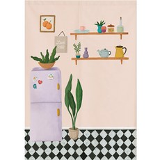 위더홈 소녀 감성 포인트 도어 커튼