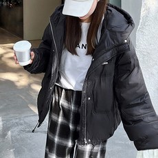 페이퍼먼츠 여성용 빤딱 유광 캐주얼 숏 패딩 점퍼 03368