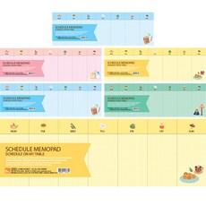 misoro 2000 行事曆便條紙 2222 6種套組, 粉紅色, 藍色, 黃色, 綠色, 隨機出貨, 1個